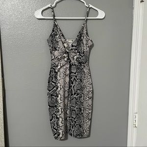 Snake Print Mini Dress